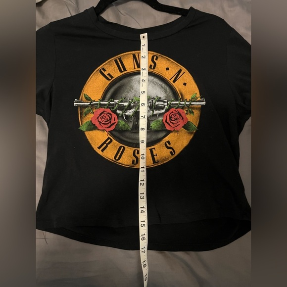 Guns n Roses Band Vintage Graphic Cropped T-Shirt Stretchy Guns and Roses - Picture 5 of 8